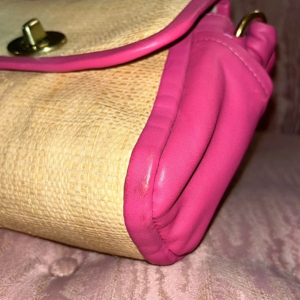 Coach Straw & Leather Shoulder Bag – Style 42475 - Picture 7 of 9